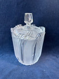 Frosted & Clear Pressed Glass Covered Candy Dish