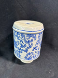 Blue Floral Ginger Jar with Lid