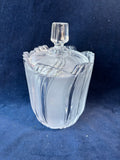 Frosted & Clear Pressed Glass Covered Candy Dish