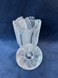 Frosted & Clear Pressed Glass Covered Candy Dish