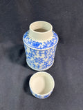 Blue Floral Ginger Jar with Lid