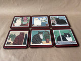 Set Of 6 Pimpernel Cat Coasters Cork Back