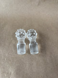 Pair Of Fenton Style Blue Opalescent Art Glass Hobnail Cruet W/ Stopper