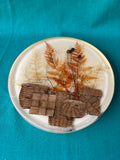 Lucite Trivet W/ Dried Flowers, Ferns and Baskets