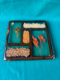 Trivet Resin Art Seeds, Flowers Lucite Acrylic