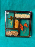 Trivet Resin Art Seeds, Flowers Lucite Acrylic