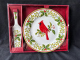 Andrea by Sadek Williamsburg Cardinal Cake Plate and Cake Server Set Of 2