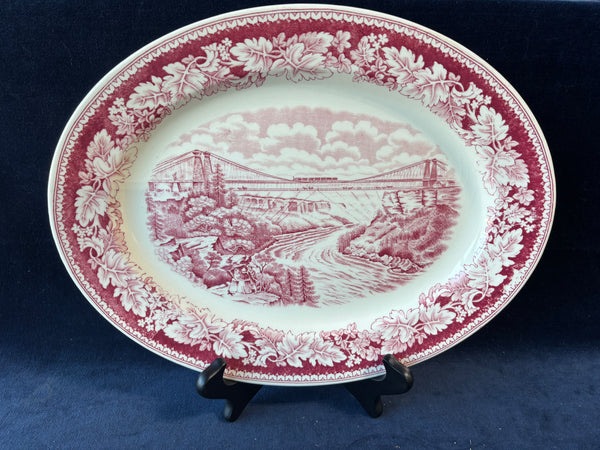 Homer Laughlin Currier & Ives Suspension Bridge-Niagara Falls Platter