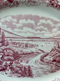 Homer Laughlin Currier & Ives Suspension Bridge-Niagara Falls Platter