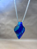 Silver Chain with Blue Glass Pendant