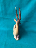 Hand Carved Wood Resting Gazelle Antelope Impala Figurine