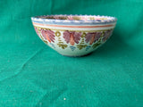 Signed Hand-Painted Floral Ceramic Bowl