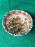 Signed Hand-Painted Floral Ceramic Bowl