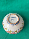 Signed Hand-Painted Floral Ceramic Bowl