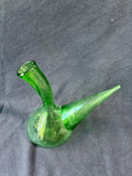 Hand Blown Green Glass Porron Spanish Wine Decanter