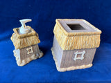 Tiki Resin Tissue Box Cover & Soap Dispenser Set
