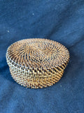 Set Of 6 Wicker Rattan Woven Coasters W/Basket
