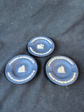 Lot Of 3 Wedgwood Dark Blue Small Trinket Dishes/Ashtray