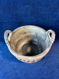 Weller Style Pottery Flemish Roses Handled Basket