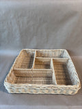 Rattan Storage Basket W/ Dividers