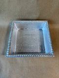 Silver Tone Metal Beaded Edge Napkin Holder