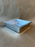 Silver Tone Metal Beaded Edge Napkin Holder