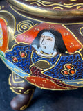 Japanese Satsuma Yaki Hand Painted Moriage Porcelain Incense Burner Pottery *Read Description*