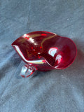 Hand Blown Red Glass Trinket Dish