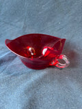 Hand Blown Red Glass Trinket Dish