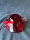 Hand Blown Red Glass Trinket Dish
