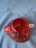 Hand Blown Red Glass Trinket Dish
