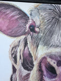Close-Up Cow Print on Canvas / Framed