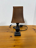 Small Table Lamp W/Brown Lamp Shade, Works