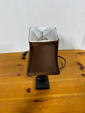Small Table Lamp W/Brown Lamp Shade, Works