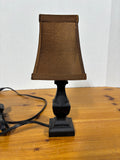 Small Table Lamp W/Brown Lamp Shade, Works