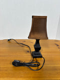 Small Table Lamp W/Brown Lamp Shade, Works