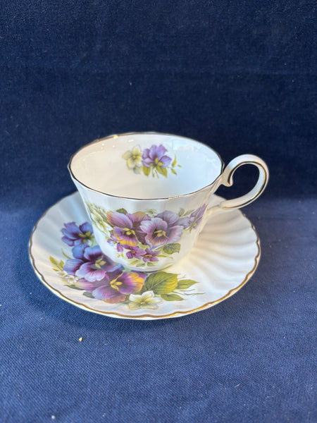 Allyn Nelson Gold Trim Bone China Teacup & Saucer