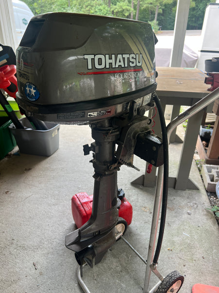 Tohatsu Four Stroke boat Motor with Cart