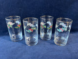 Set Of 4 Libbey Holiday Holly Tumbler Glasses