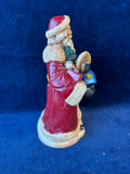 (B)Hand Painted Santa With Baskets Of Gifts