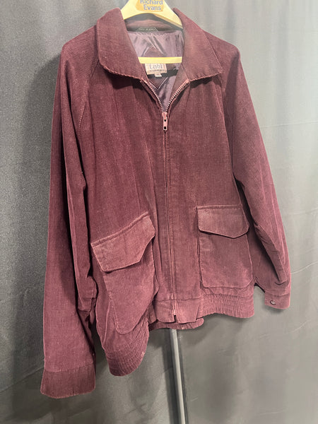 Burgundy Corduroy Zip Up Jacket - Women's Medium
