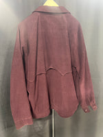 Burgundy Corduroy Zip Up Jacket - Women's Medium