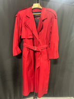 Red JoS. A. Bank Trench Coat with Belt and Wool Zip-in Lining - Women's Size 8