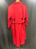 Red JoS. A. Bank Trench Coat with Belt and Wool Zip-in Lining - Women's Size 8