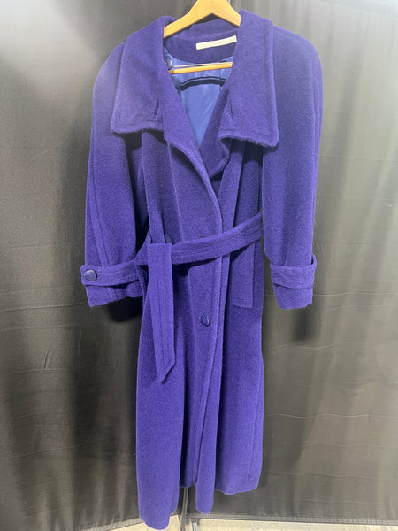 Perry Ellis Blue/Purple Long Coat - Women's Size 10