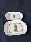Pineapple Melamine Serving Tray And Appetizer Plates Lot- 9 PCs