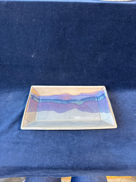 Vibrant Glazed Pottery Tray