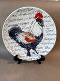 Santa Barbara Ceramic Designs Rooster Script Plate Anne Ornsby