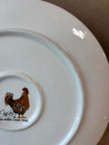 Santa Barbara Ceramic Designs Rooster Script Plate Anne Ornsby