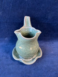 Studio Pottery Sauce/Gravy Jug with Saucer; Signed